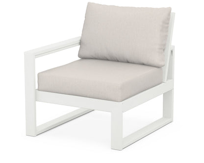 POLYWOOD® EDGE Modular Left Arm Chair in Vintage White / Cast Ash