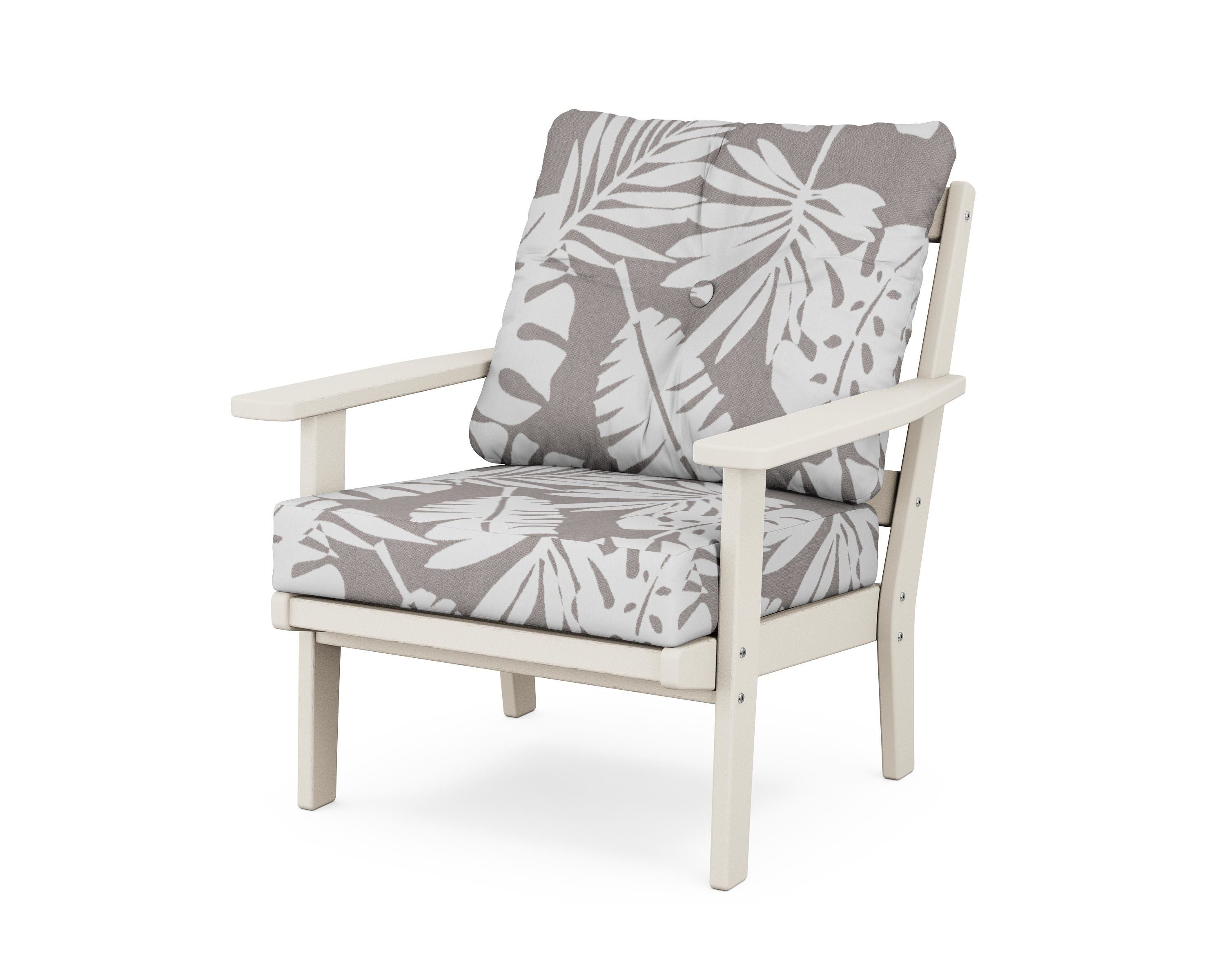 POLYWOOD® Prairie Deep Seating Chair in Sand / Leaf Grey Mist