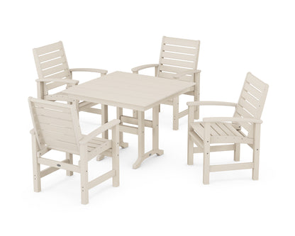 POLYWOOD® Signature 5-Piece Farmhouse Dining Set in Sand