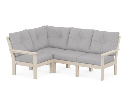 POLYWOOD® Vineyard 4-Piece Sectional in Sand / Granite