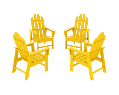 POLYWOOD® Long Island 4-Piece Upright Adirondack Conversation Set in Lemon