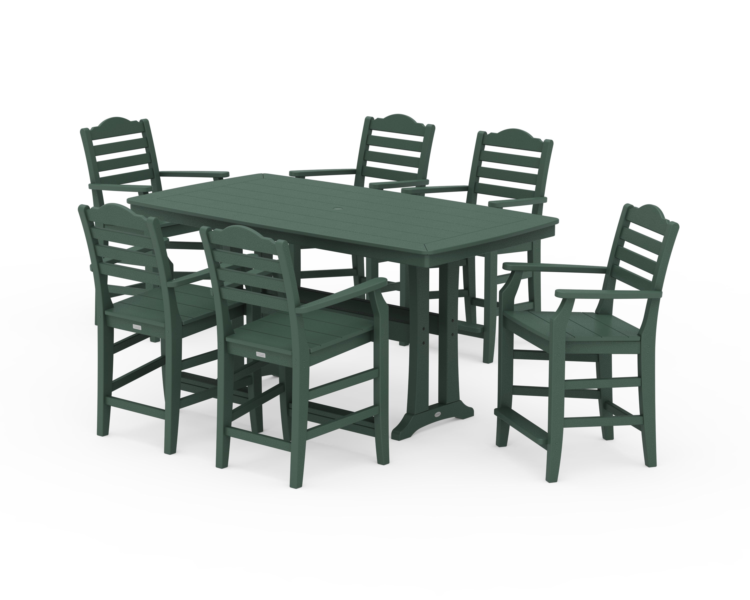 Draper James™ by  POLYWOOD® Savannah Arm Chair 7-Piece Counter Set with Trestle Legs in Green