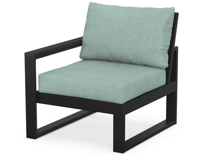 POLYWOOD® EDGE Modular Left Arm Chair in Black / Glacier Spa
