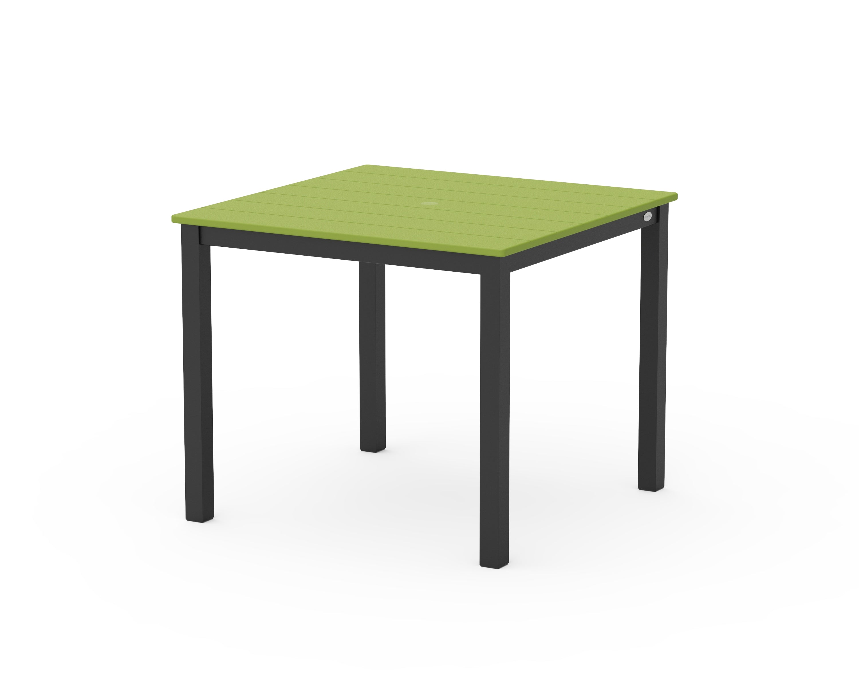 POLYWOOD® Main Street 36" x 36" Dining Table in Black / Lime