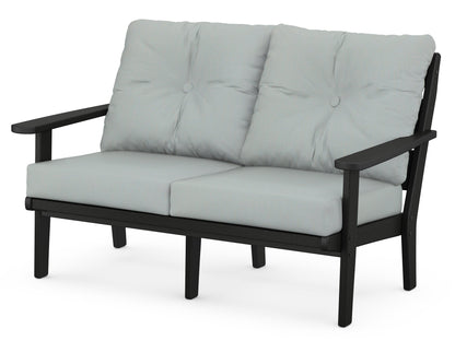 POLYWOOD® Lakeside Deep Seating Loveseat in Black / Spa