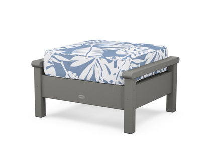 POLYWOOD® Harbour Deep Seating Ottoman in Slate Grey / Leaf Sky Blue