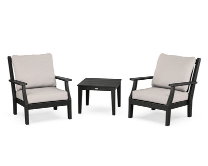 Country Living Wovendale 3-Piece Deep Seating Set in Black / Dune Burlap