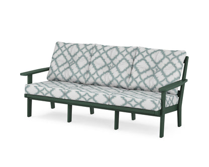 POLYWOOD® Oxford Deep Seating Sofa in Green / Trellis Glacier Spa