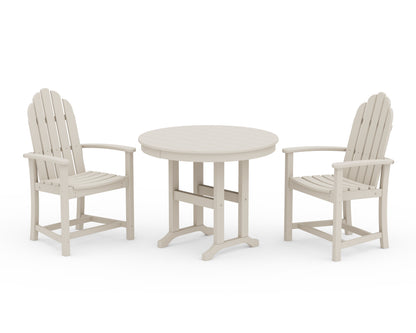 POLYWOOD® Classic Adirondack 3-Piece Round Dining Set in Sand