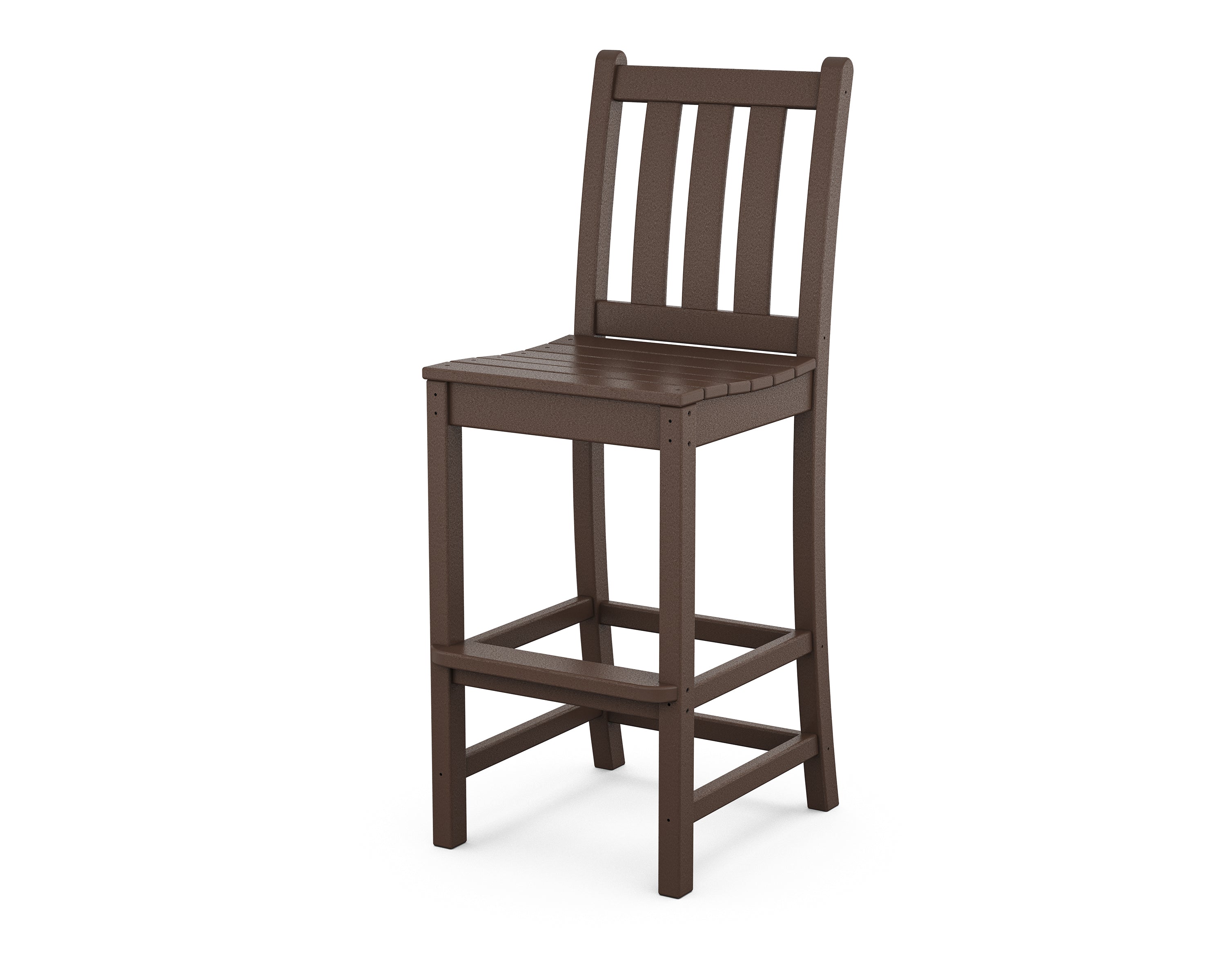 POLYWOOD® Traditional Garden Bar Side Chair in Mahogany