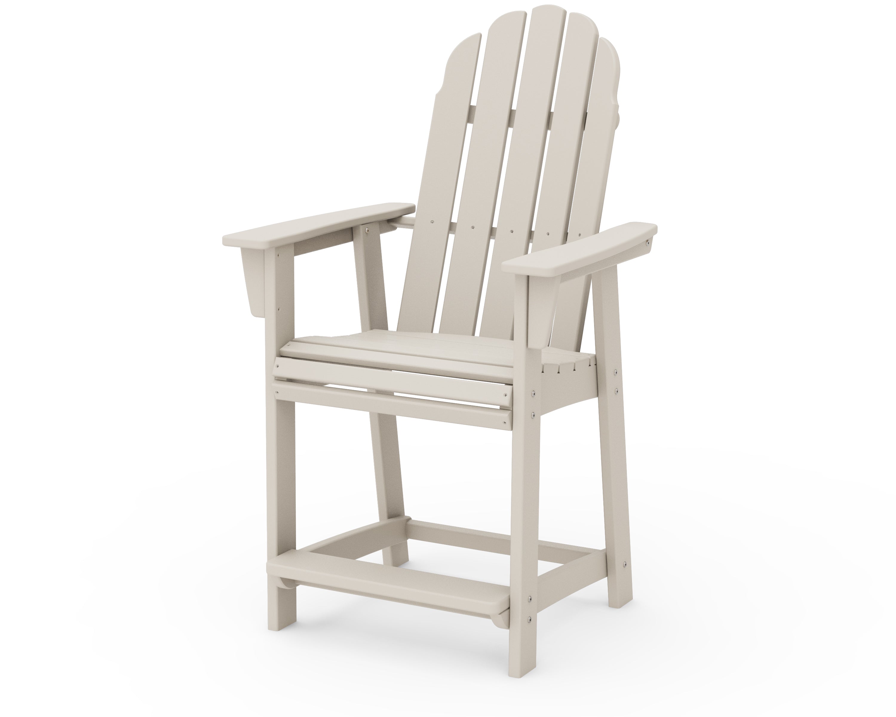 POLYWOOD® Vineyard Curveback Adirondack Counter Chair in Sand