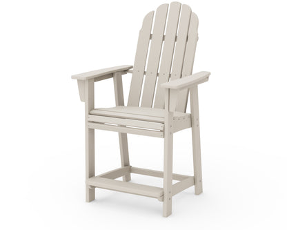 POLYWOOD® Vineyard Curveback Adirondack Counter Chair in Sand