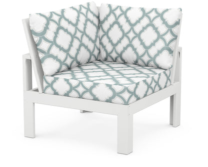 Unbranded Modular Corner Chair in White / Trellis Glacier Spa