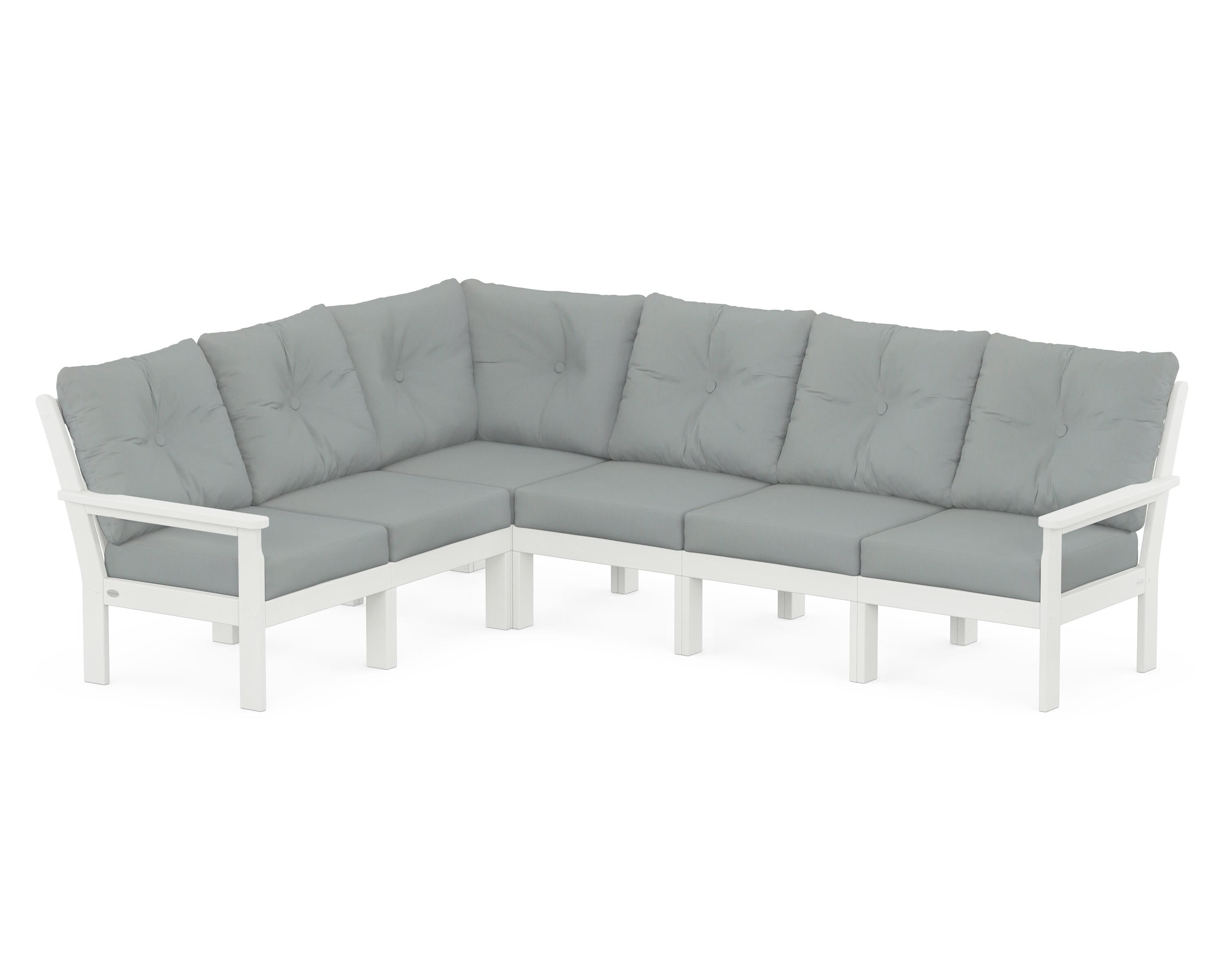 POLYWOOD® Vineyard 6-Piece Sectional in Vintage White / Spa