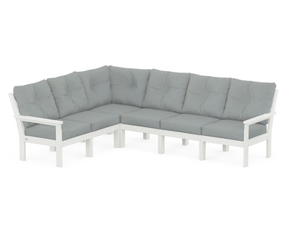 POLYWOOD® Vineyard 6-Piece Sectional in Vintage White / Spa