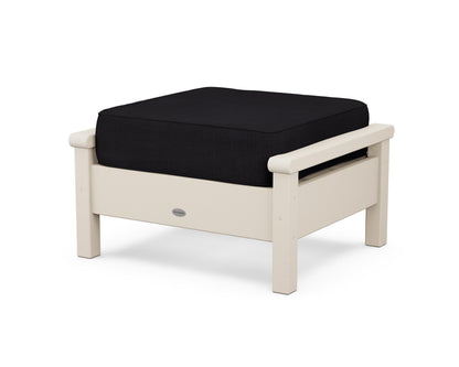 POLYWOOD® Harbour Deep Seating Ottoman in Sand / Midnight Linen