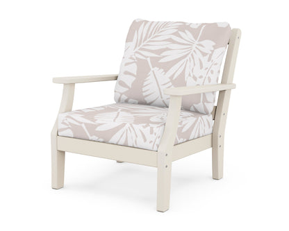 Martha Stewart by POLYWOOD® Chinoiserie Deep Seating Chair in Sand / Leaf Dune Burlap