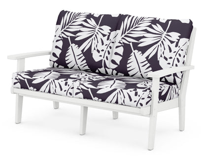 POLYWOOD® Grant Park Deep Seating Loveseat in White / Leaf Navy