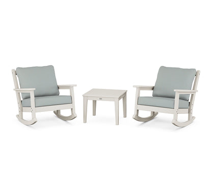 POLYWOOD® Chippendale 3-Piece Deep Seating Rocker Set in Sand / Spa