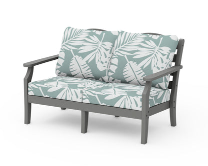 Draper James™ by  POLYWOOD® Savannah Deep Seating Loveseat in Slate Grey / Leaf Glacier Spa