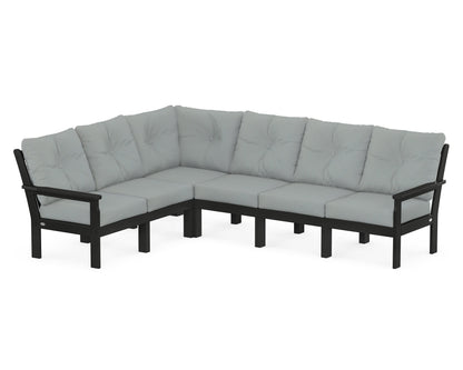 POLYWOOD® Vineyard 6-Piece Sectional in Black / Spa