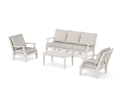 Country Living Wovendale 4-Piece Deep Seating Set with Sofa in Sand / Cast Ash