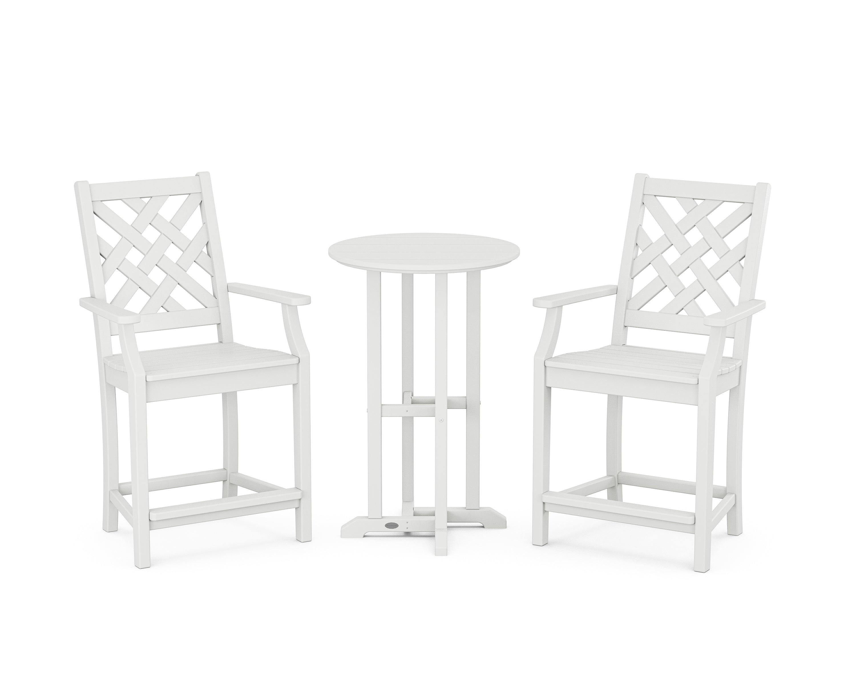 Country Living Wovendale 3-Piece Farmhouse Bistro Counter Set in White