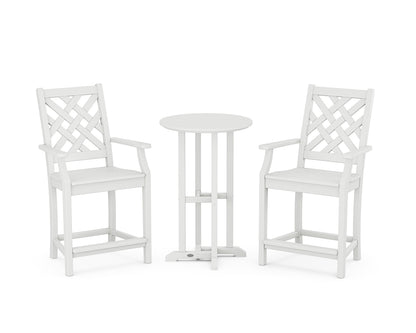 Country Living Wovendale 3-Piece Farmhouse Bistro Counter Set in White