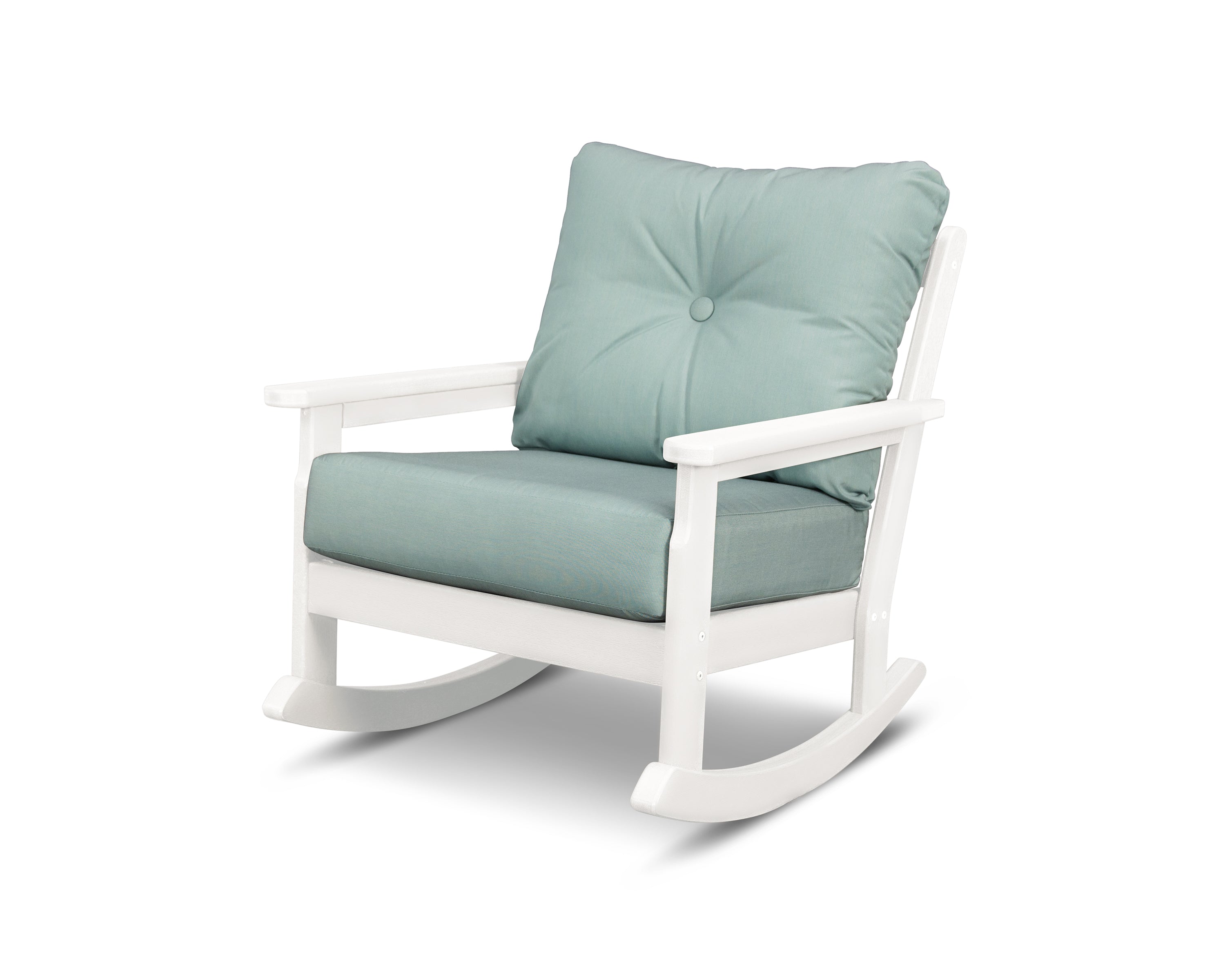 POLYWOOD® Vineyard Deep Seating Rocking Chair in White / Spa