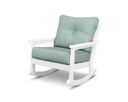 POLYWOOD® Vineyard Deep Seating Rocking Chair in White / Spa
