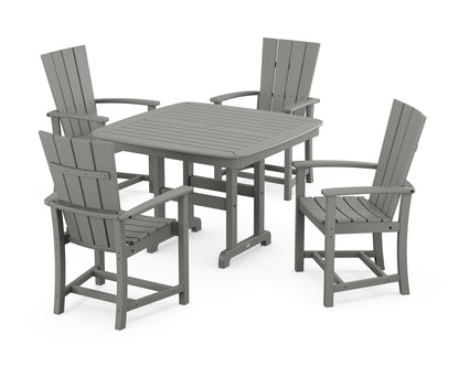 POLYWOOD® Quattro 5-Piece Dining Set with Trestle Legs in Slate Grey