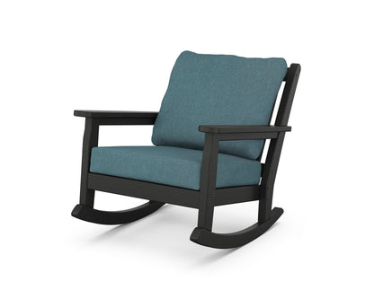 POLYWOOD® Chippendale Deep Seating Rocking Chair in Black / Ocean Teal