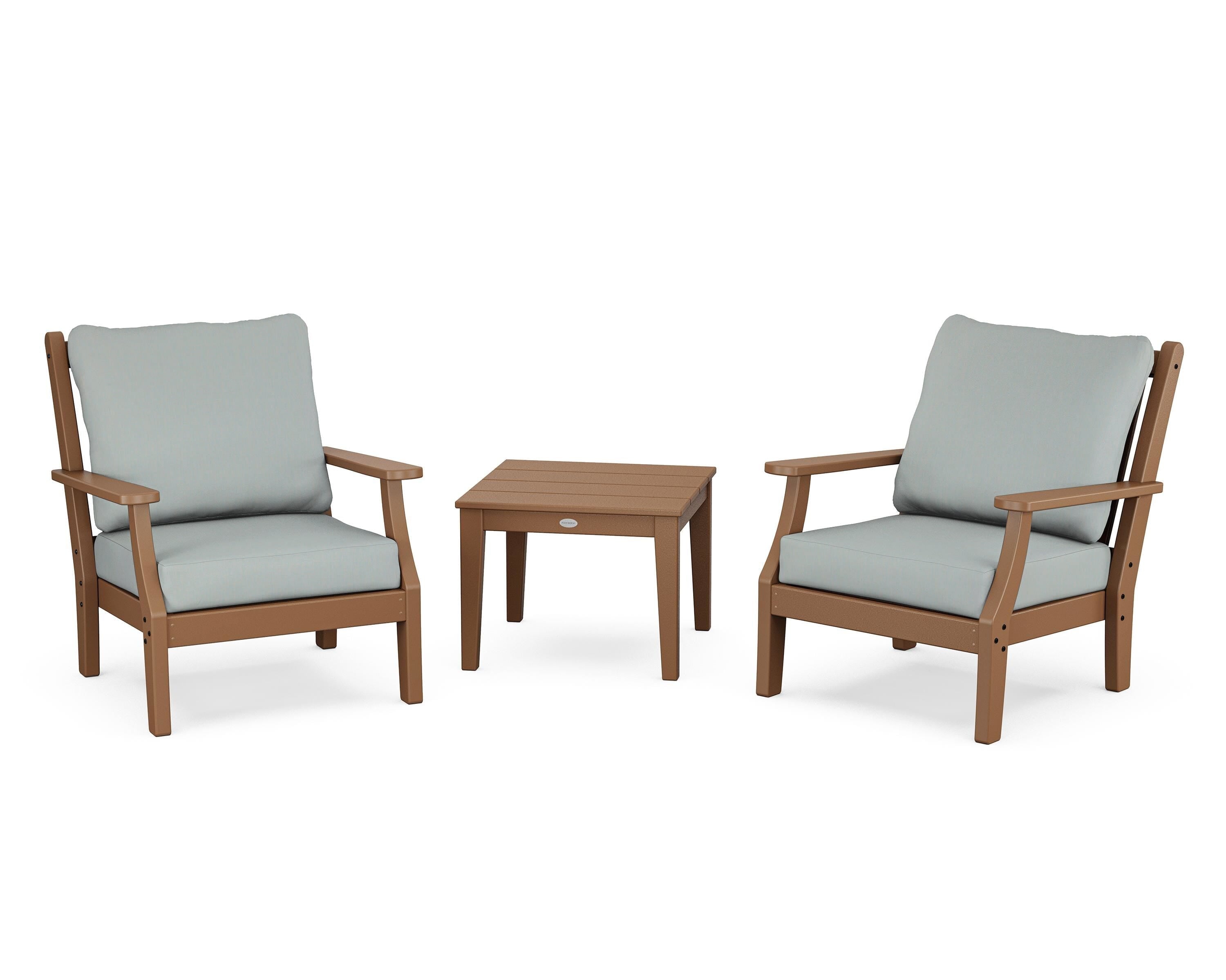 Country Living Wovendale 3-Piece Deep Seating Set in Teak / Spa