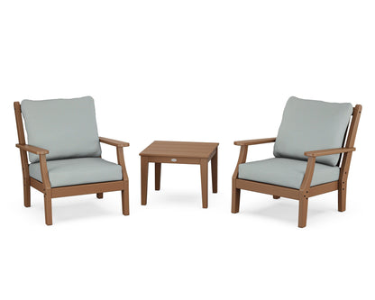 Country Living Wovendale 3-Piece Deep Seating Set in Teak / Spa