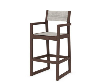 POLYWOOD® EDGE Sling Bar Arm Chair in Mahogany / Birch Sling