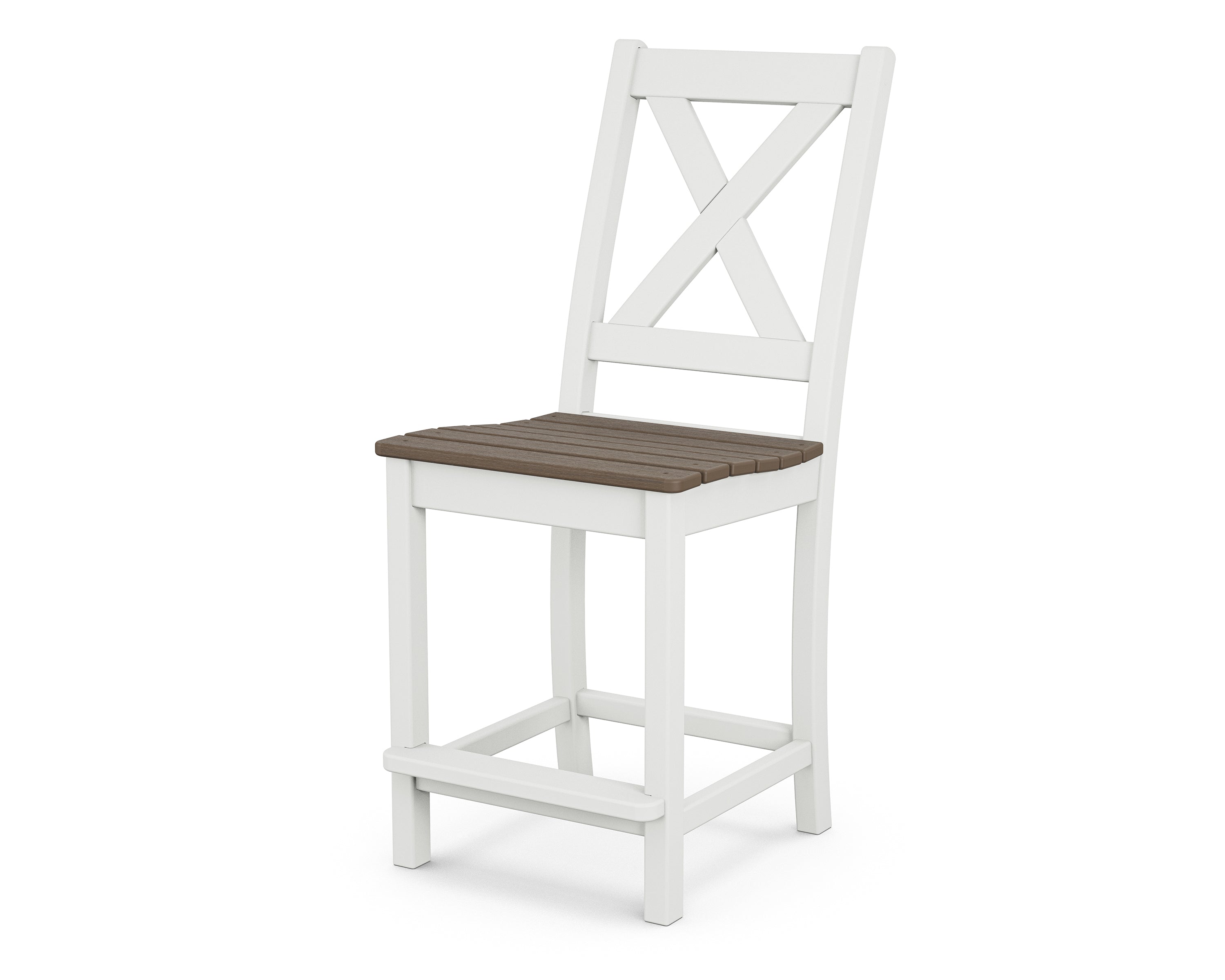 POLYWOOD® Braxton Counter Side Chair in White / Kona