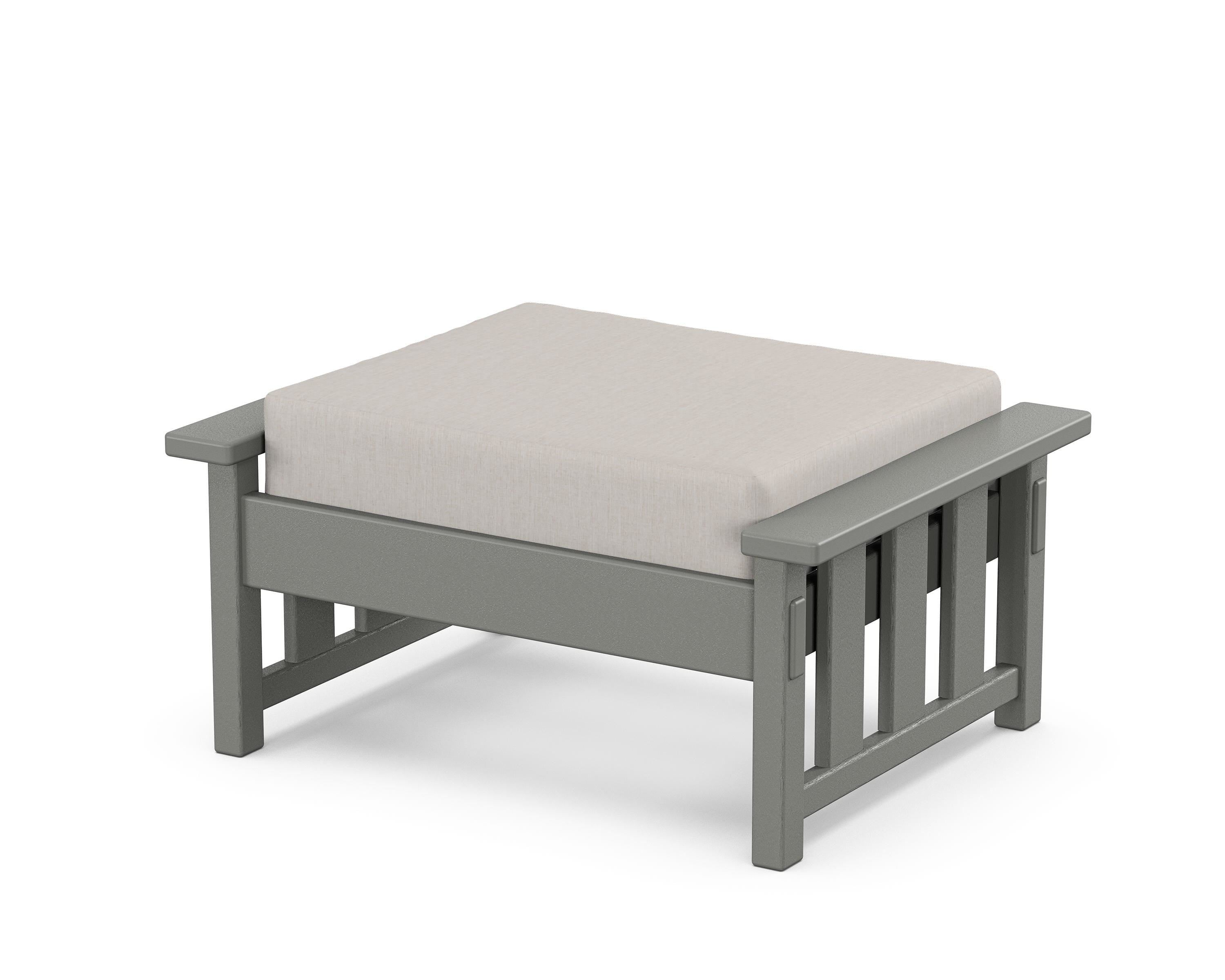 Martha Stewart by POLYWOOD® Acadia Deep Seating Ottoman in Slate Grey / Cast Ash