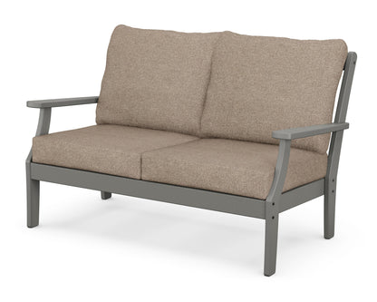 POLYWOOD® Braxton Deep Seating Loveseat in Slate Grey / Spiced Burlap