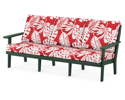 POLYWOOD® Lakeside Deep Seating Sofa in Green / Leaf Crimson