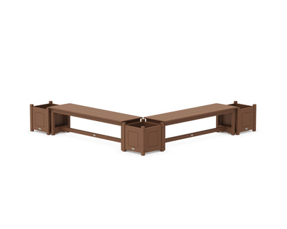 Country Living 60" Country Living L- Shaped Planter Bench Corner Set in Teak