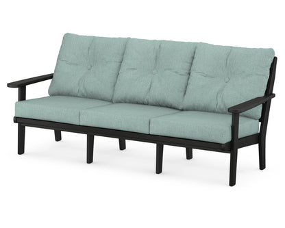 POLYWOOD® Lakeside Deep Seating Sofa in Black / Glacier Spa