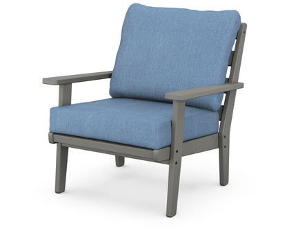 POLYWOOD® Grant Park Deep Seating Chair in Slate Grey / Sky Blue