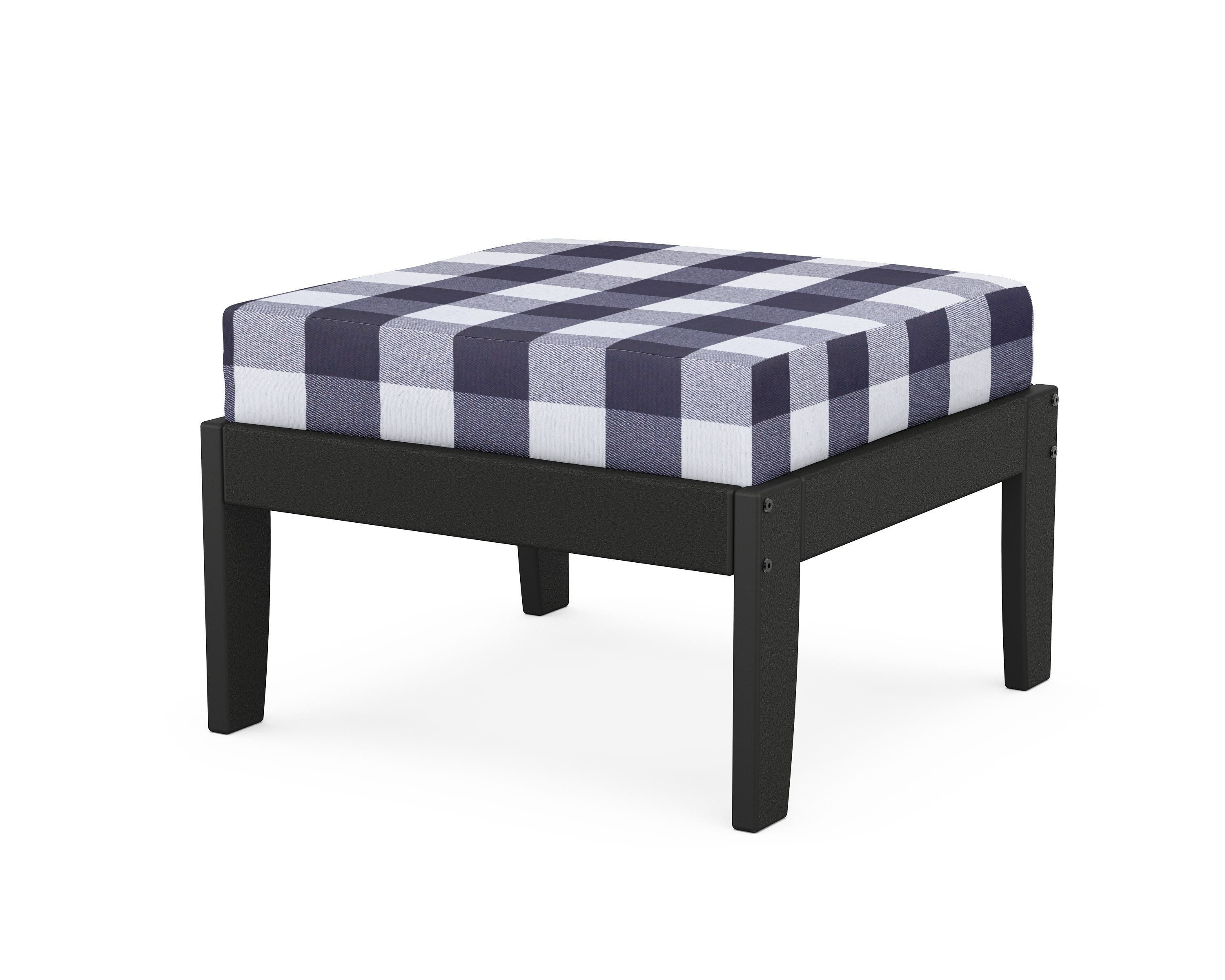 Unbranded Modular Ottoman - Classic in Black / Buffalo Plaid Navy