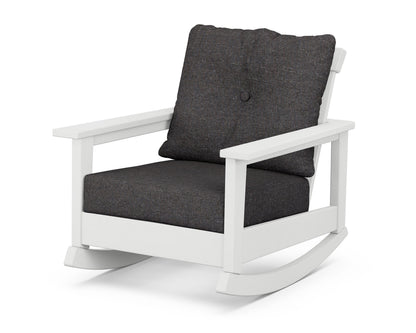 POLYWOOD® Prescott Deep Seating Rocking Chair in White / Ash Charcoal