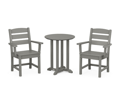 POLYWOOD® Lakeside 3-Piece Round Bistro Dining Set in Slate Grey
