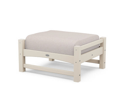 POLYWOOD® Club Ottoman in Sand / Dune Burlap