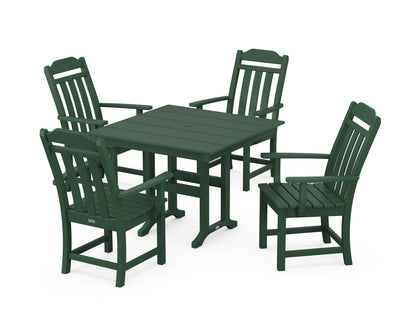 Country Living Cottage 5-Piece Farmhouse Dining Set in Green