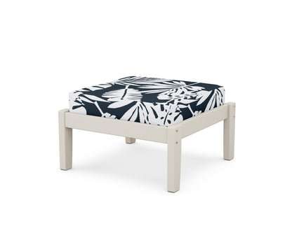 Unbranded Deep Seating Ottoman in Sand / Leaf Marine Indigo