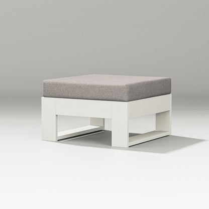 PW Designer Series Latitude Lounge Ottoman in Vintage White / Weathered Tweed