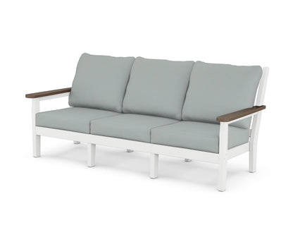 POLYWOOD® Chippendale Deep Seating Sofa in White / Kona / Spa